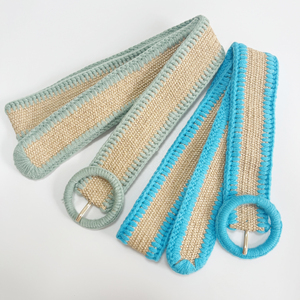 Rewin 2024, gran oferta, cinturones trenzados de algodón de paja bohemio para vestido, cinturón tejido de paja, cinturón de cintura ancha elástico para mujer para vestido - Product Image 1