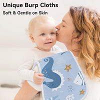 Bandanas à bavoirs personnalisables, grand format 21''X10'', thème océan, imprimé dentelle, doux, absorbant, pour garçons, filles, bébés