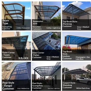 Auvent en polycarbonate et alliage d'aluminium, résistant à la pluie, pour balcon de villa, toit, terrasse et utilisation en extérieur. - Product Image 3