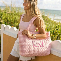 Sac à bandoulière matelassé personnalisé avec broderie, sac fourre-tout en toile de coton doux, grand sac réutilisable pour cadeau d'entreprise et usage quotidien décontracté pour femmes