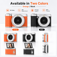 Appareil photo numérique X7 5K 80MP pour vlogging, zoom 18X, écran rotatif 3,0 pouces, capteur CMOS, mode beauté, stabilisation d'image électronique, IA de reconnaissance de scène