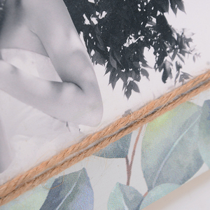 Vente chaude Simple 9 ''x 11.81'' Logo Personnalisé Imprimé Titulaire Embellissements À La Main Bois pour Cadre Photo pour Cadeau De Mariage - Product Image 3