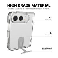 Coque de téléphone avec support pour iPhone Duo 18 Pro Max 17Air 16E 15 18 Fold, en TPU souple 2,5 mm et PC rigide, protection anti-chute