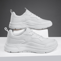 US 13 14 EU 47 48 Baskets de sport blanches et noires vierges pour hommes Chaussures de course athlétiques pour la marche et la gymnastique