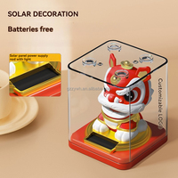 Grand Nod automatique de 3 pouces vague solaire Lion danse Fortune ornements haute qualité poterie et émail décoration de magasin de bureau