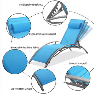 Jardín Patio Metal Silla de gravedad cero Playa Tumbona Silla Cama de día al aire libre - Product Image 4