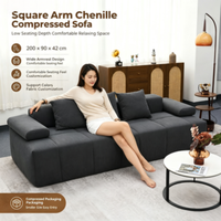 Canapé-lit sectionnel carré moderne en similicuir noir avec dossier inclinable, accoudoirs en bois, extensible/pliable, anti-déformation