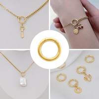 Fermoir en or 18 carats véritable AU, type anneau en O, 10mm, 12mm, 15mm, 18mm, composant de connexion et accessoire de fermeture pour la fabrication de bijoux