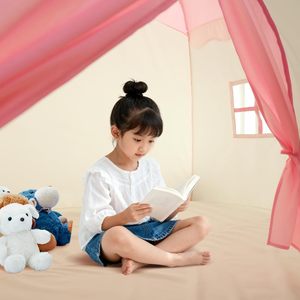 Casa de Juegos Grande para Niñas, Diseño de Castillo de Princesa Rosa, Casa de Juegos Interior para Bebés, Tienda de Juegos Infantil con Luces de Estrellas - Product Image 3