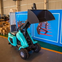 Mini-chargeurs frontaux à trois roues pour la construction et le chargement de sable, hauteur de travail 2272 mm, godet 0,1 m³ - Vente en gros
