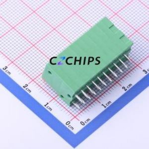 JL141V-25410GA1 Spring Terminal Block Through hole Component (THT),P=2.54mm Connector 1x10P 2.54mm Green Through Hole - Product Image 2