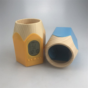 Haonan Office Supplies Store Wooden Pen Holder With Digital Clock And <b>Calendar</b> For Desk Use In Multiple Colors - Product Image 5