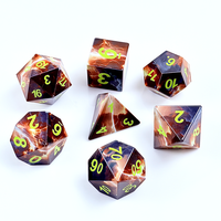 Lot de 7 dés en acrylique Skyfire, dés polyédriques à motifs de nuages flamboyants pour jeux de rôle DND, vente en gros à faible MOQ