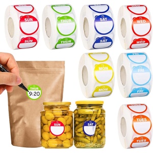 Etiquetas Adhesivas <span class=keywords><strong>para</strong></span> Alimentos de <span class=keywords><strong>Lunes</strong></span> a Domingo, Etiquetas de Alimentos Disolubles, Impermeables, con Fecha de Caducidad <span class=keywords><strong>para</strong></span> Envases de Frutas, Cocina - Product Image 1