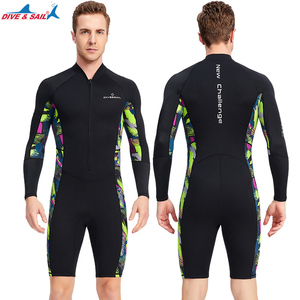Combinaison de plongée DIVE&SAIL 1,5 mm, une pièce, manches longues, néoprène antibactérien, protection solaire, fermeture éclair sur la poitrine, pour hommes, plongée en apnée, natation, plongée - Product Image 3