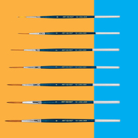 ArtSecret 152 Pinceau long miniature à détails fins pour peinture acrylique, huile, aquarelle, gouache, 2 tons, poils Taklon, manche en bois
