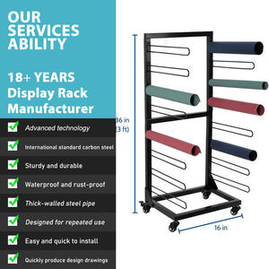 Supporto in ferro da stampa per pavimenti in vinile supporto per <span class=keywords><strong>rotolo</strong></span> di tessuto nastro espositore con ruote mobili - Product Image 4