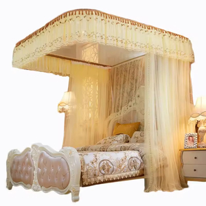 Sang trọng 4-bài giường tán lưới chống muỗi với ren rèm cửa | thanh lịch phong cách cung điện màn chống muỗi cho giường đôi và vua - Product Image 1