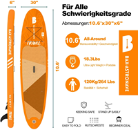 BAX ASTRONAVE Impression UV 10'6ft 11ft Stand up Gonflable SUP paddle board pour le surf