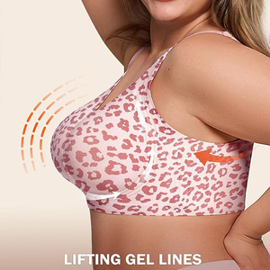 <span class=keywords><strong>Reggiseno</strong></span> Senza Cuciture Plus Size con Copertura Totale, Stampa Leopardata, Supporto Morbido e Minimizzante con Sollevamento e Supporto Laterale per Seno Grande - Product Image 5