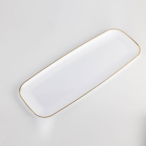 XUELI Platos de plástico cuadrados de color blanco puro con adornos de <span class=keywords><strong>plata</strong></span> dorada <span class=keywords><strong>Vajilla</strong></span> minimalista elegante para bodas y celebraciones - Product Image 5