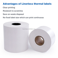 Étiquettes sans doublure en papier thermique direct de supermarché amovibles Distributeur thermique continu de haute qualité faisant un rouleau d'autocollant d'étiquette