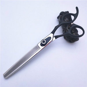 Ciseaux de toilettage pour animaux de compagnie Suzhou, 7 pouces, manche noir, lame plate standard, pratiques pour l'esthétique - Product Image 5