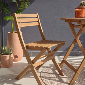 Juego de Comedor Moderno de Madera de Teca para Exteriores, Mesa y Sillas Impermeables para Jardín, Hotel, Parque, Patio, Villa - Gabina - Product Image 4
