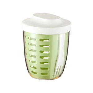 Tasse à salade à double paroi avec drain, portable, avec fourchette, pour le petit-déjeuner au bureau, compatible lave-vaisselle, couleur unie, lot individuel - Product Image 5