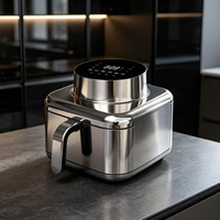 Friteuse à air électrique Longbank 1800W, contrôle numérique intelligent, acier inoxydable, grande capacité 6 litres avec 6 programmes de cuisson prédéfinis