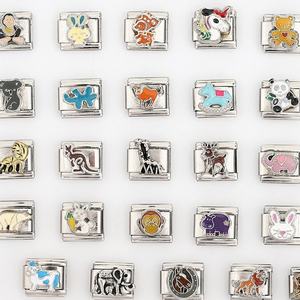 Nouvelle série de bracelets modulaires de style italien, personnalisables, en acier inoxydable, avec breloques en forme d'animaux, à assembler - Product Image 2