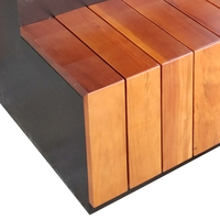 Banc d'extérieur en bois de style moderne avec jardinière pour centre commercial, loisirs ou jardin, utilisé comme chaise de bancs de fleurs