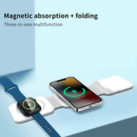 Chargeur sans fil magnétique F1 15w pliant charge rapide 3 10 en 1 un support de câble de station magnétique pour iPhone pour iwatch