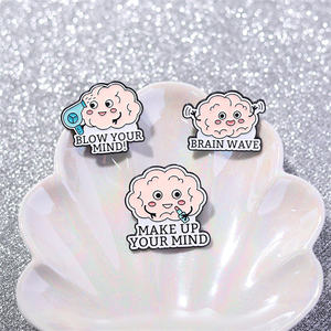 Insignes drôles d'argent liquide Épinglettes créatives de cerveau Halloween Blanc Terreur Série Fantôme Broche Accessoires - Product Image 3