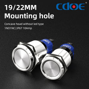 中国IP67 19毫米22毫米10A工业机械金属电源控制按钮瞬时闭锁开关 - Product Image 2