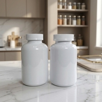 Bouteille de pilules en PET de 150 CC, 100 CC, 125 CC, 225 CC, 250 CC, couleur personnalisée, avec bouchon CRC résistant aux enfants pour médicaments liquides, capsules, comprimés, bonbons gélifiés