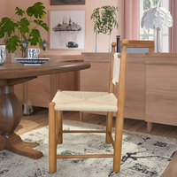 Chaise de salle à manger en bois nordique chaises de salle à manger sans bras chaise de salle à manger tissée à dossier haut pour restaurant d'hôtel