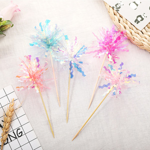Adorno para <span class=keywords><strong>Pastel</strong></span> con Láser Arcoíris y Efecto Fuegos Artificiales, Flecos Metálicos Brillantes, para Decoración de <span class=keywords><strong>Cumpleaños</strong></span>, Aniversarios y Revelación de Género - Product Image 3