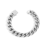 Bracelet en acier inoxydable 316L de qualité supérieure, 12 mm, avec fermoir à ressort double pression, plaqué sous vide PVD, anti-ternissement, bijoux en zircone, vente en gros