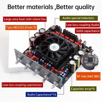 Carte d'amplification 2.1 canaux AS21HPA TPA3255 300W*2+600W avec ventilateur de refroidissement et boutons externes pour DIY Home Cinéma et Audio Automobile