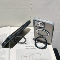 Support de téléphone rotatif à 360 degrés invisible, coque de protection magnétique en PC avec logo personnalisé pour iPhone 17/18 Pro Max