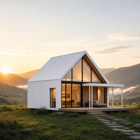 Maison mobile sur mesure, villa modulaire de luxe préfabriquée, structure en acier, maisons miniatures sur mesure avec terrasse
