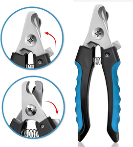 Coupe-ongles professionnel léger bleu/rouge pour chat et chien, ciseaux de toilettage en acier inoxydable avec poignée en caoutchouc, coupe-griffes pour animaux de compagnie - Product Image 4