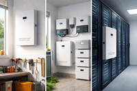 Módulo de Batería LiFePO4 de 5.12KWh 51.2V 300Ah para Montaje en Pared, para Sistema de Almacenamiento de Energía Solar Doméstico, BMS, 2000 Ciclos, 0.5-43C