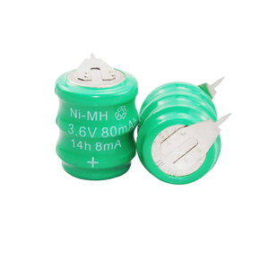 充電式バッテリー 3.6V 60mAh 3.6V 80MAH ニッケルカドミウム/<span class=keywords><strong>NI</strong></span>-<span class=keywords><strong>CD</strong></span> はんだパッド付き 2ピン - Product Image 1