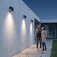 Spot LED double tête pour enseigne de magasin, jardin, villa, cour, terrasse, extérieur, étanche, mural, blanc chaud 3000K