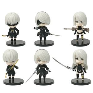 6 pièces/ensemble 9,5 cm Figurine Manga NieR Automata A2 2B 9S Figura PVC Figurine Anime Catcher Gachapon Boîte à œufs Jeu de prix Jouets - Product Image 6