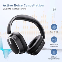 Casque sans fil H2 ANC supra-auriculaire avec écran numérique, chipset JL, étanchéité IPX5, design pliable et microphone intégré