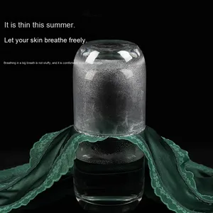 Slip mi-haut en dentelle sans couture en soie glacée pour femmes pour <span class=keywords><strong>Amazon</strong></span> Large XL Version culotte américaine européenne avec caractéristiques spéciales - Product Image 5