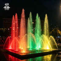 Fontaine musicale extérieure grand format avec synchronisation audio en temps réel et spectacle d'eau LED multicolore pour lieux de spectacle et galas